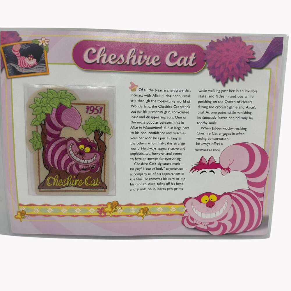 Willabee & Ward Cheshire Cat Collectible Disney Embroidered Patch and Card
